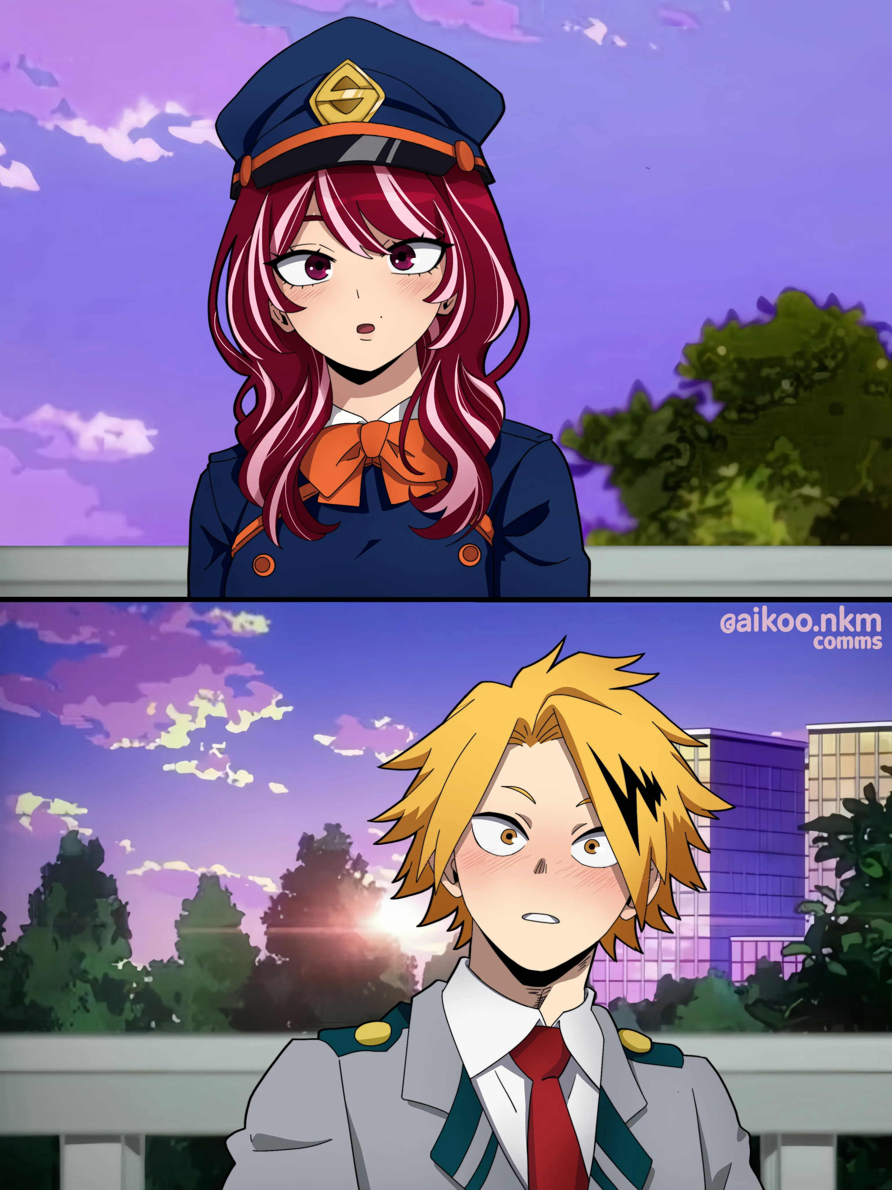 Two original characters in My Hero Academia style